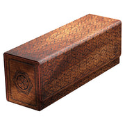 Ultimate Guard Arkhive 400+ Xenoskin: Shogun's Journey Part 3 - Rectangular deck box with dark wood finish and intricate geometric Shogun pattern in black lines.