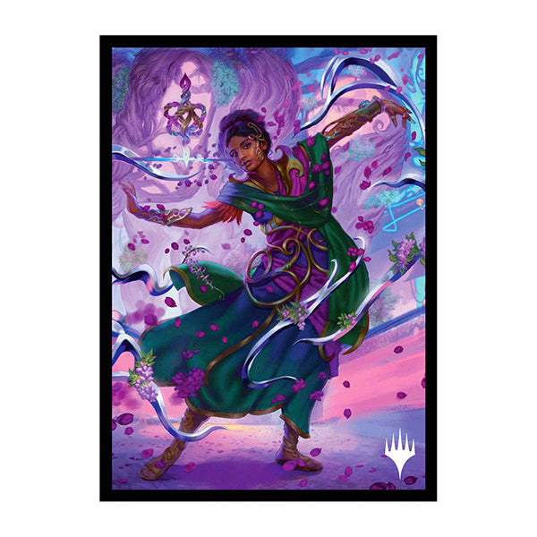 UltraPro Sleeves: MTG- Aetherdrift- Avishkar Living Energy (100ct) - Magic The Gathering card sleeve featuring a vibrant purple and pink mystical character casting energy spells.