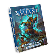 Tales of the Valiant: Monster Vault 2, Pocket Edition - Softcover RPG book with a blue-toned cover featuring a monstrous warrior wielding a glowing axe and summoning blue lightning