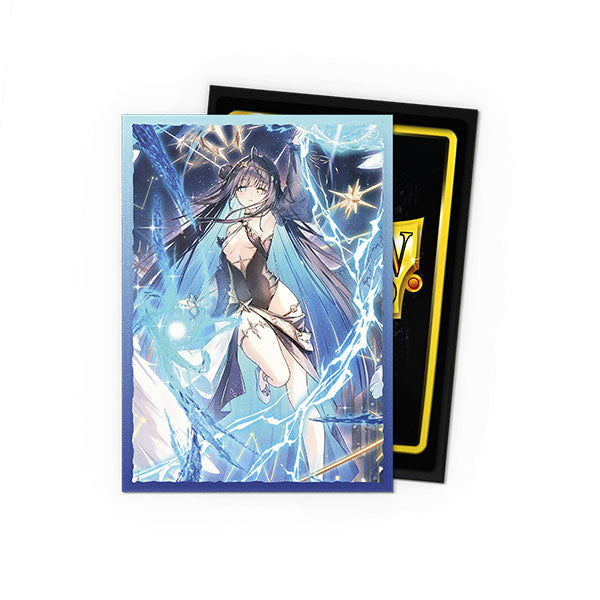 Dragon Shield Dual Matte Art Sleeves: Grand Archive - Raziel, Archangel of Libra (PREORDER) - Matte card sleeves featuring detailed fantasy artwork of Raziel, Archangel of Libra, with blue and electric motifs.