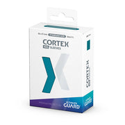 Ultimate Guard Cortex Deck Protectors 100 Count Petrol - White and teal Ultimate Guard Cortex Deck Protectors box with 100 petrol-blue card sleeves inside.