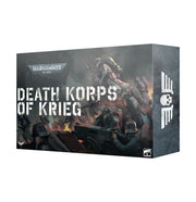 Warhammer 40,000 - Astra Militarum - Death Korps of Kreig Army Set - Warhammer 40,000 Death Korps of Krieg Army Set box with soldiers in trench warfare, dark smoky background, and bold white.