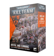 Warhammer 40,000 - Kill Team - Brutal and Cunning - Warhammer 40,000 Kill Team Brutal and Cunning box with futuristic battlefield art and miniature figures on dark gray and.