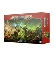 Warhammer Age of Sigmar - Starter Set - Boxed Warhammer Age of Sigmar Starter Set with fantasy battle artwork in green and brown tones on red packaging.