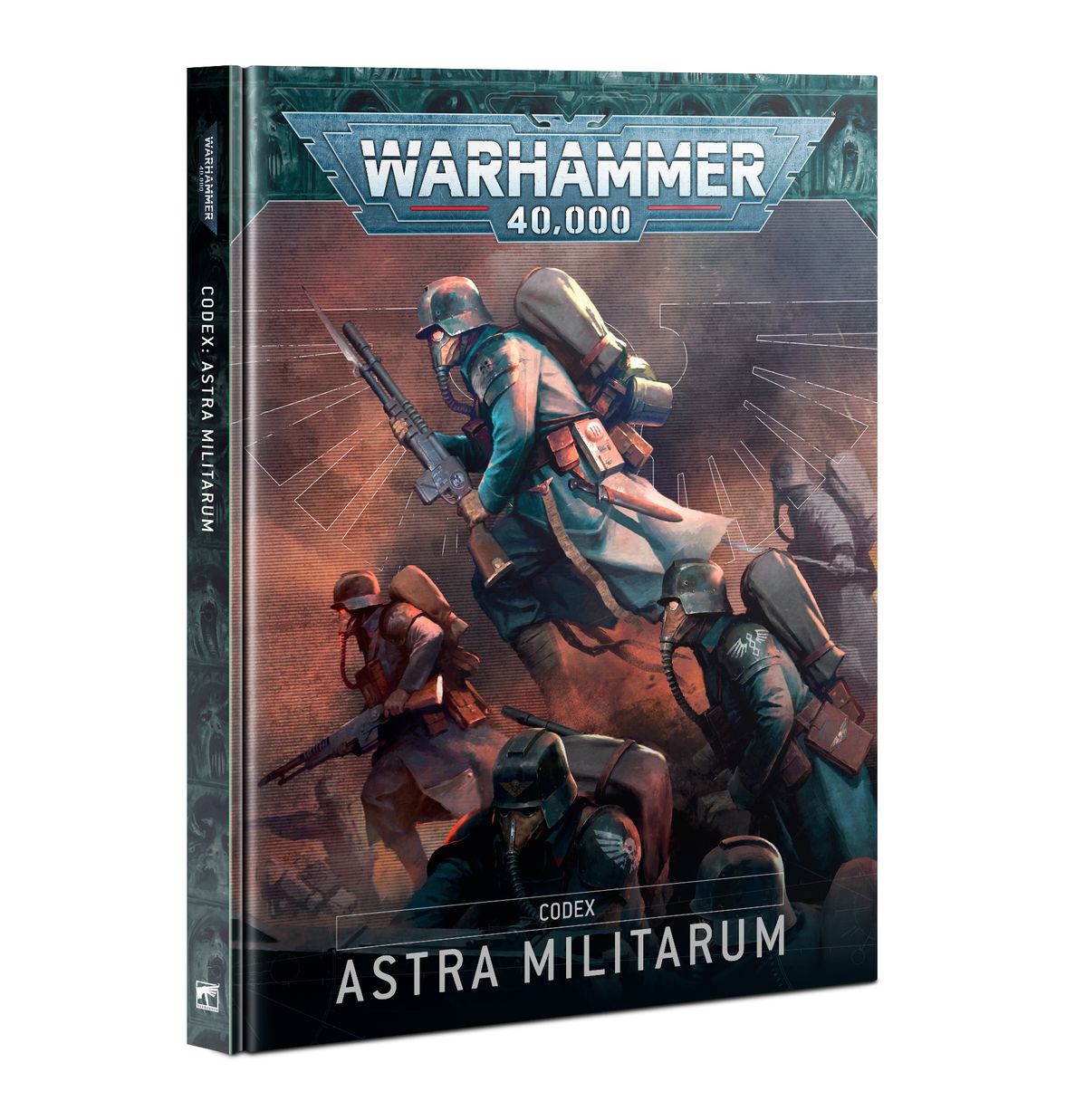 Warhammer 40,000 - Astra Militarum - Codex - Hardcover Warhammer 40,000 Codex featuring Astra Militarum soldiers in detailed battle armor with dark, muted tones and.