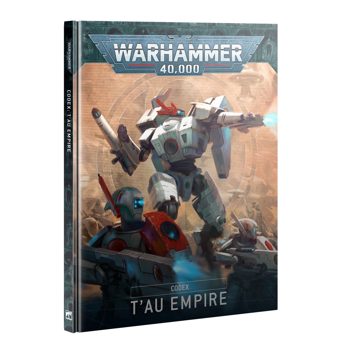 Warhammer 40,000 - T'au Empire - Codex - Hardcover Warhammer 40,000 T'au Empire Codex with sci-fi mech and warrior artwork on the cover.