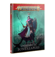 Warhammer Age of Sigmar - Ossiarch Bonereapers - Death Battletome (PREORDER) - Warhammer Age of Sigmar Ossiarch Bonereapers Battletome with red spine and dark fantasy artwork of armored skeletal warrior.