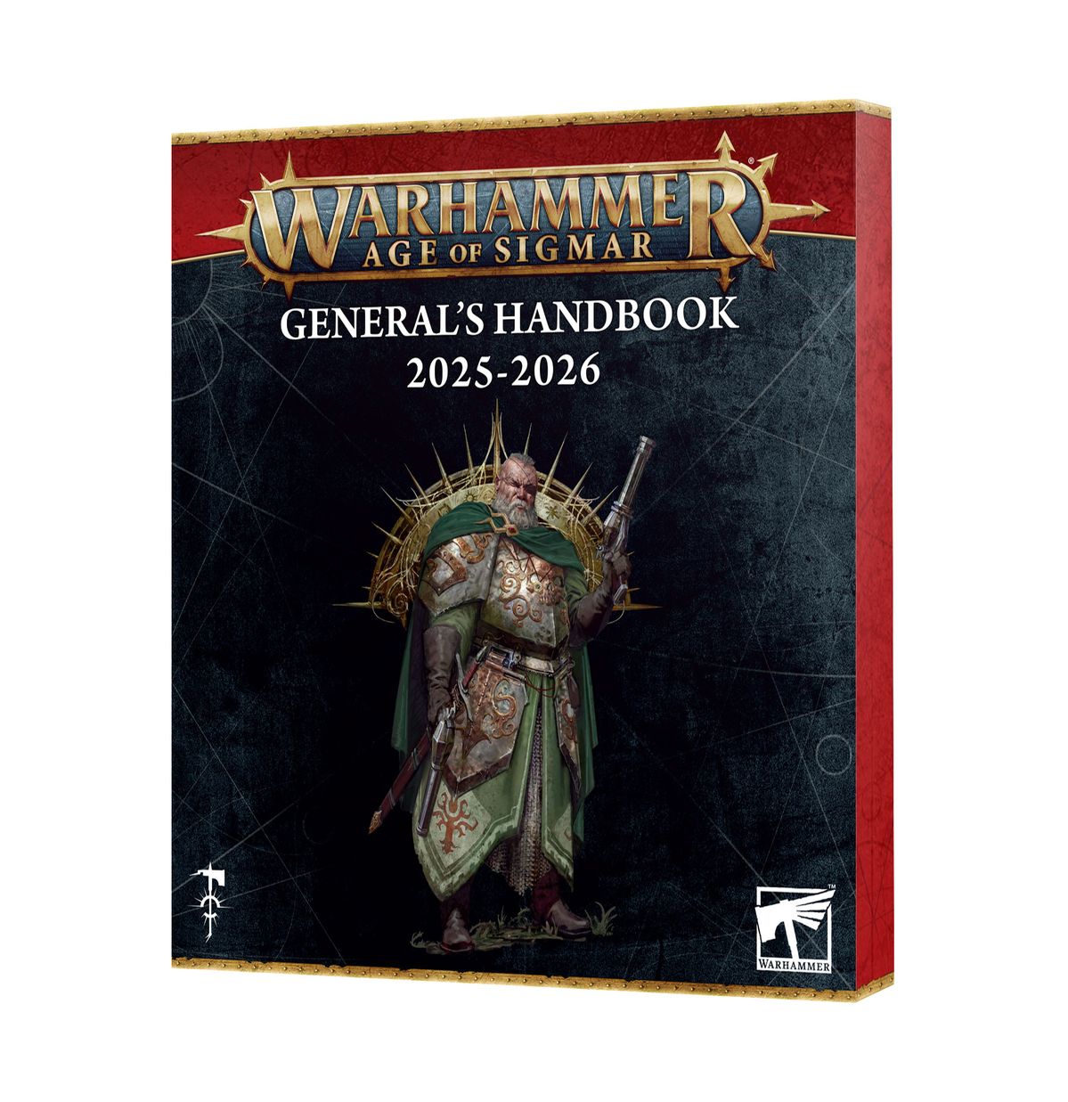 Warhammer Age of Sigmar: General's Handbook 2025-2026 - Warhammer Age of Sigmar General's Handbook 2025-2026 with dark cover featuring armored fantasy warrior holding a large.