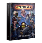 Necromunda: Core Rulebook - Hardcover Necromunda core rulebook with detailed sci-fi character artwork and dark blue background.