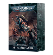 Warhammer 40,000 - Astra Militarum - Datasheet Cards - Box set of Warhammer 40,000 Astra Militarum datasheet cards featuring soldiers with rifles on a dark, battle-worn background.