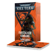 Warhammer 40,000 - Kill Team - Farstalker Kinbands Datacards - Orange and black Warhammer 40,000 Kill Team Farstalker Kinband datacards box with sci-fi warrior illustration and matching.