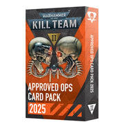 Warhammer 40,000 - Kill Team - Approved Ops Card Pack 2025 - Warhammer 40,000 Kill Team Approved Ops Card Pack 2025 with skull helmets and black, orange, and gray color scheme.