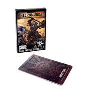 Necromunda: Core Gang Tactics Cards - Black and orange Necromunda Core Gang Tactics card deck box featuring battle-ready characters and a skull logo, with a dark.