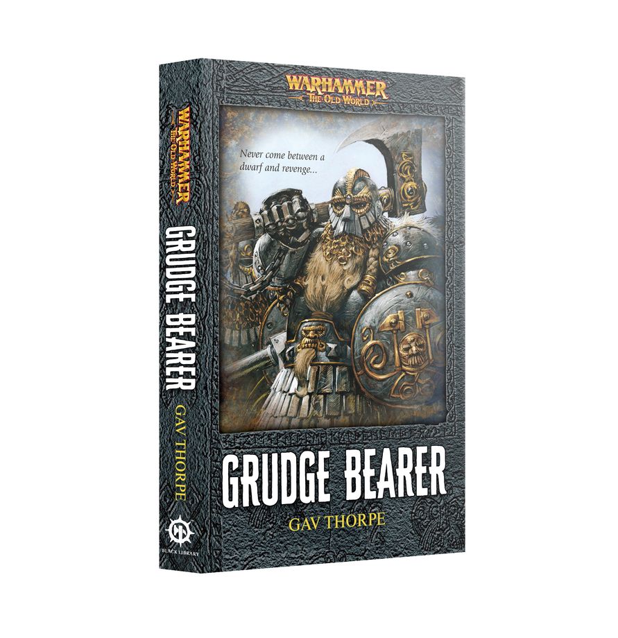 Grudge Bearer (Paperback) (PREORDER) - Paperback book "Grudge Bearer" with dark textured cover, Warhammer logo, and fantasy warrior artwork in armor holding a.