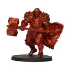Vallejo True Metallic Metal Shade: Forged Red (18ml) - Red metallic painted miniature knight holding a large hammer and shield on a round black base.