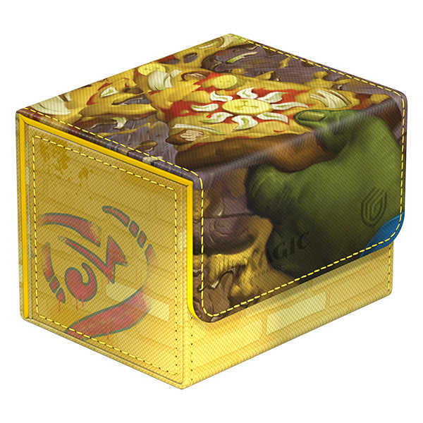 Ultimate Guard Sidewinder 100+ Xenoskin Deck Case: Teenage Mutant Ninja Turtles - Plains - Yellow and green rectangular deck case with Teenage Mutant Ninja Turtles artwork and reinforced corners.