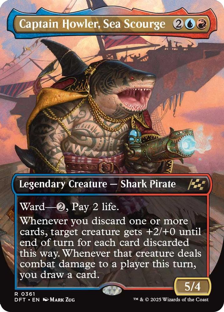 Captain Howler, Sea Scourge (Borderless) · 361 · Aetherdrift · Foil
