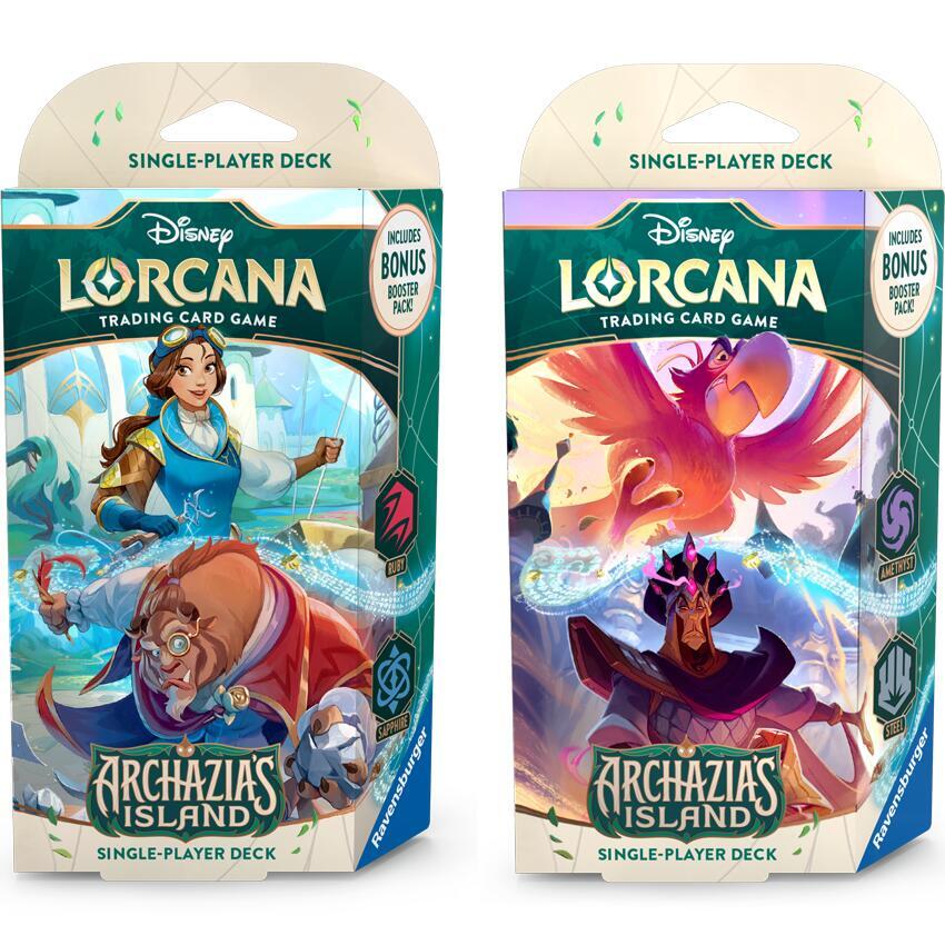 Lorcana TCG: Archazia's Island Starter Deck - 2 Pack - Disney Lorcana trading card game Archazia's Island starter decks featuring fantasy artwork with characters and magical.
