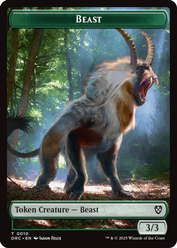 Beast (0010) // Beast (0011) Double-Sided Token · 10 // 11 · DRC · Foil