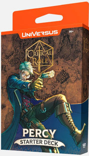 UniVersus CCG: Critical Role - Heroes of Exandria Percy Starter Deck - UniVersus Critical Role Percy Starter Deck box with illustrated character in blue and gold outfit holding a pistol against a
