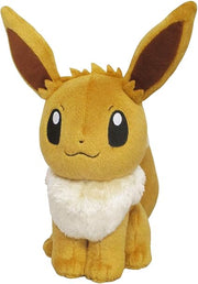 Pokémon All Star Collection - Eevee(Medium) Plush, 13" - Soft plush Eevee toy with light brown fur, cream fluffy collar, large ears, and embroidered facial features.