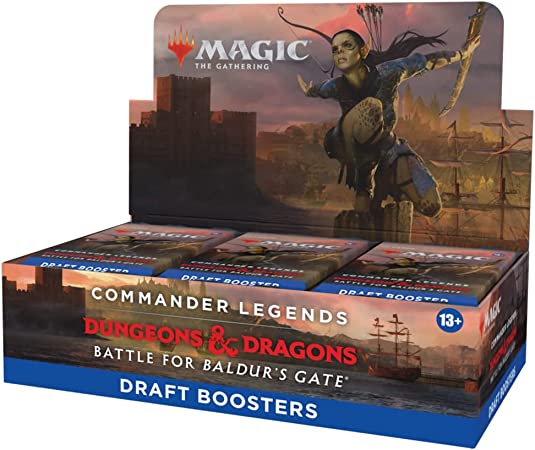 Magic: the Gathering - Battle for Baldur's Gate - Draft Booster Box - The Gathering Battle for Baldur's Gate Draft Booster Box with fantasy character artwork and Dungeons & Dragons branding.
