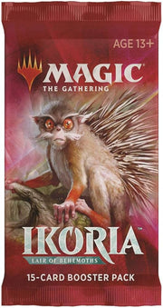Magic: The Gathering - Ikoria: Lair of Behemoths Booster Pack - The Gathering Ikoria Lair of Behemoths featuring a small creature with big eyes and quill-like spikes.