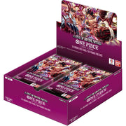 One Piece TCG: A Fist of Divine Speed: Booster Box [OP-11] - Purple rectangular booster box with vibrant anime characters from One Piece, displaying multiple booster packs inside.