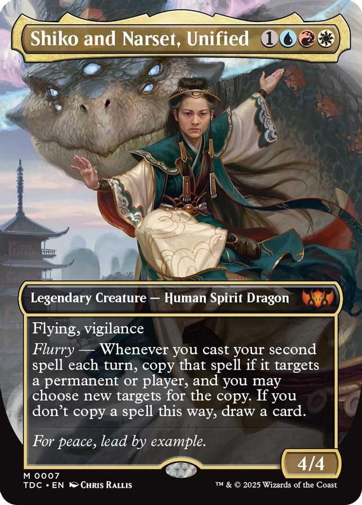 Shiko and Narset, Unified (Borderless) · 7 · Commander: Tarkir: Dragonstorm · Non-foil