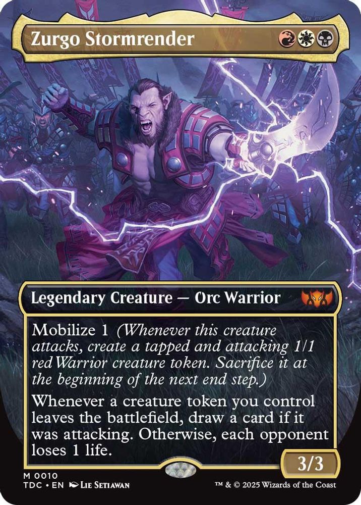 Zurgo Stormrender (Borderless) · 10 · Commander: Tarkir: Dragonstorm · Foil