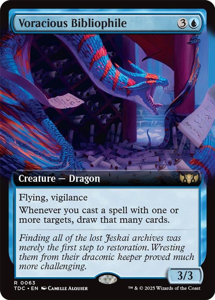 Voracious Bibliophile (Extended Art) · 63 · Commander: Tarkir: Dragonstorm · Non-foil