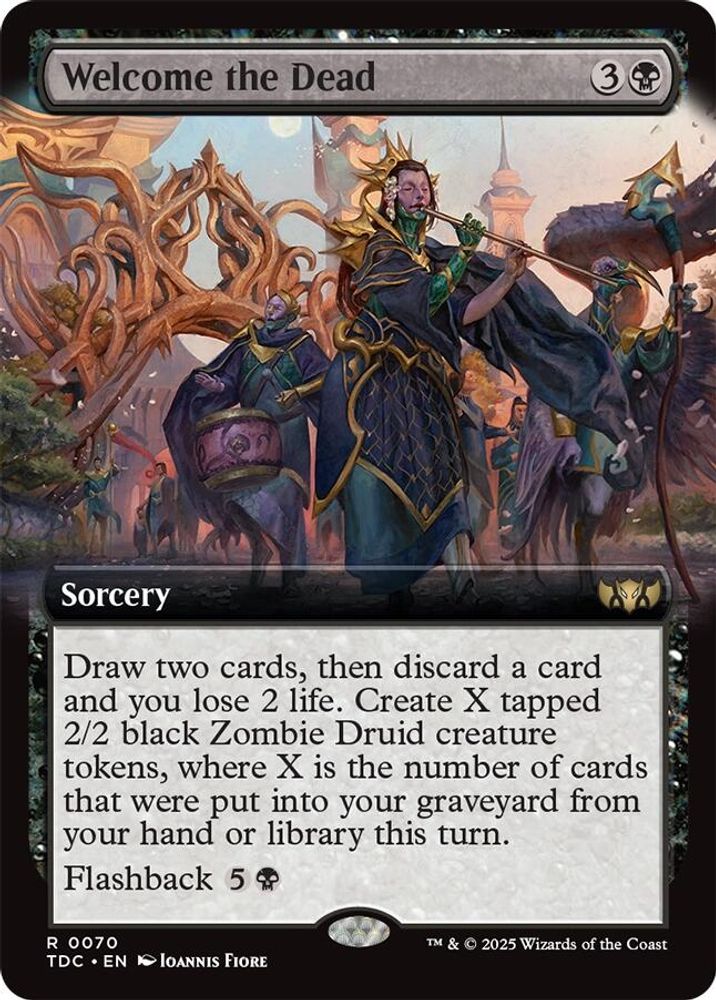 Welcome the Dead (Extended Art) · 70 · Commander: Tarkir: Dragonstorm · Non-foil