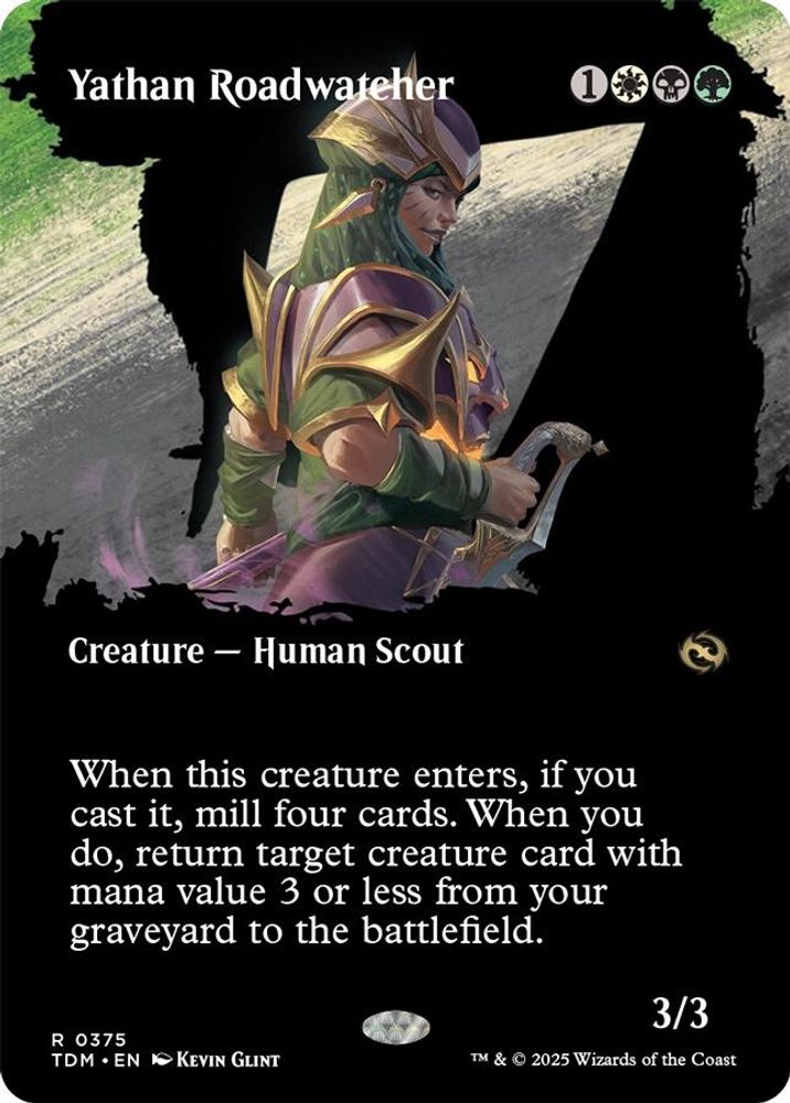 Yathan Roadwatcher (Borderless) · 375 · Tarkir: Dragonstorm · Foil