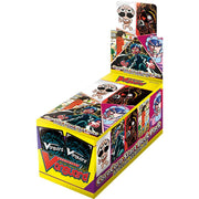 Cardfight Vanguard Divinez: SS05 - Coro-Coro Start Deck Display - Yellow rectangular box displaying multiple colorful anime-style trading card packs for Cardfight Vanguard Divinez SS05.
