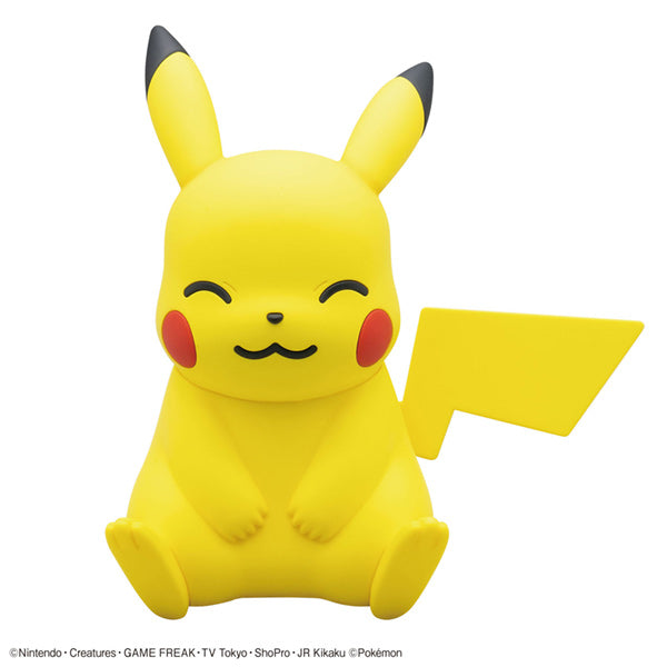 Pokémon Model Kit Quick!! - Pikachu (Sitting Pose) - Yellow Pikachu model kit in sitting pose with black-tipped ears and red cheeks.