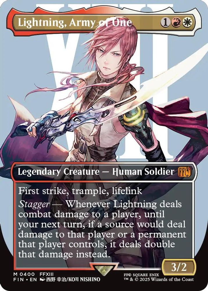 Lightning, Army of One (0400) (Borderless) · 400 · FINAL FANTASY · Non-foil