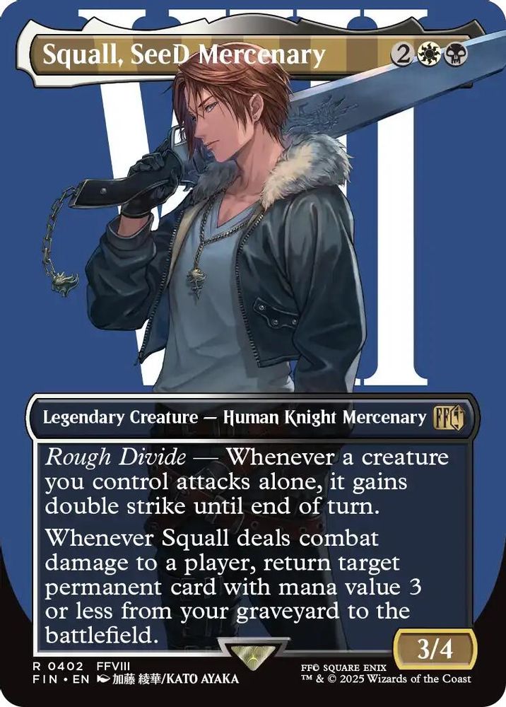Squall, SeeD Mercenary (Borderless) · 402 · FIN · Foil
