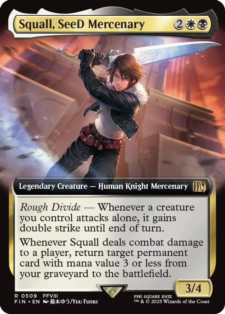 Squall, SeeD Mercenary (Extended Art) · 509 · FIN · Foil