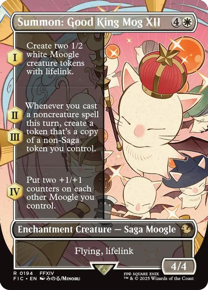 Summon: Good King Mog XII (Borderless) · 194 · Commander: FINAL FANTASY · Foil