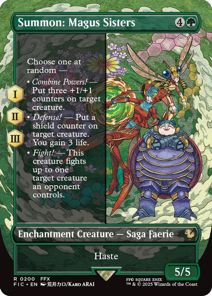 Summon: Magus Sisters (Borderless) · 200 · Commander: FINAL FANTASY · Non-foil