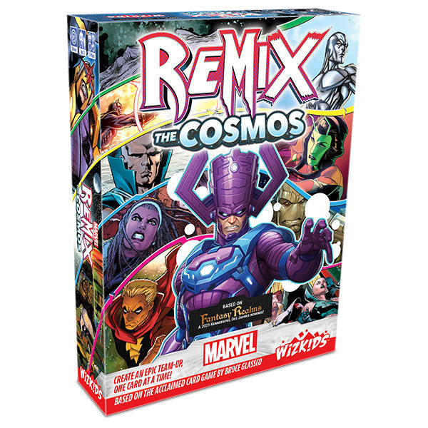 Marvel: Remix - The Cosmos (PREORDER) - Colorful Marvel-themed card game expansion box featuring cosmic superheroes and bold Remix logo.