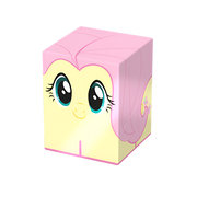 Squaroes Boulder 100+: My Little Pony Friendship is Magic: Fluttershy - Pink and yellow rectangular deck box featuring Fluttershy’s face from My Little Pony with large blue eyes and flowing hair.