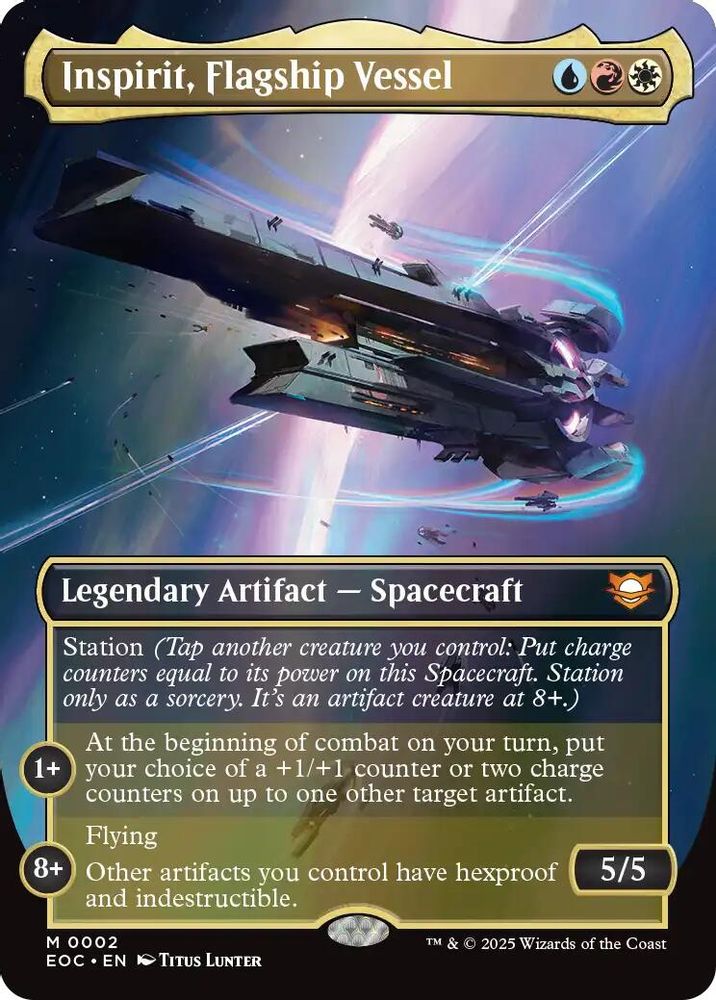 Inspirit, Flagship Vessel (Borderless) · 2 · Commander: Edge of Eternities · Foil