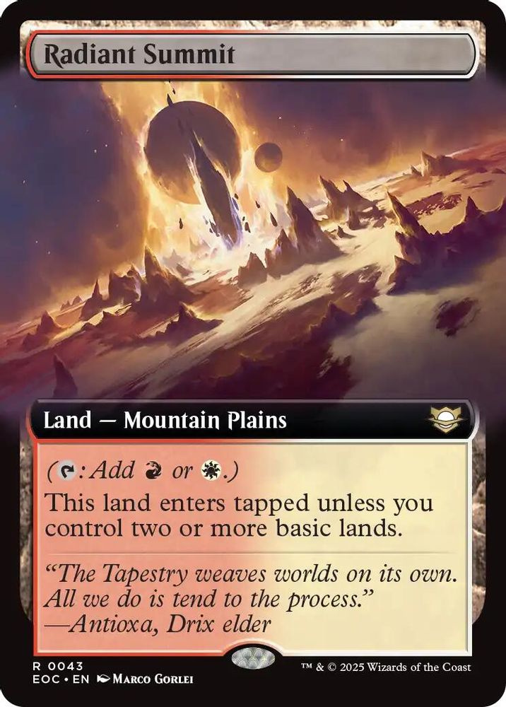 Radiant Summit (Extended Art) · 43 · Commander: Edge of Eternities · Non-foil