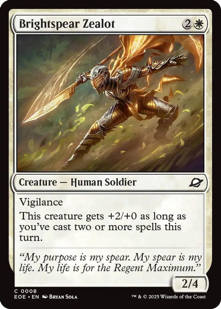 Brightspear Zealot · 8 · Edge of Eternities · Non-foil