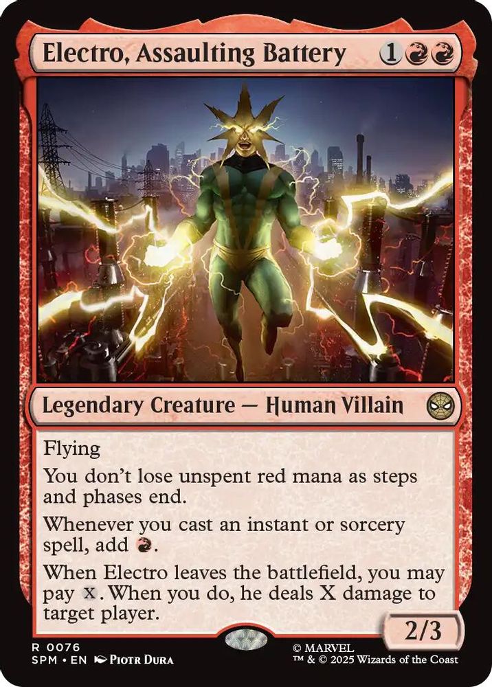Electro, Assaulting Battery · 76 · Marvel's Spider-Man · Non-foil