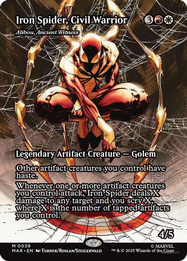 Iron Spider, Civil Warrior - Alibou, Ancient Witness (Borderless) · 39 · Marvel Universe Eternal-Legal · Non-foil