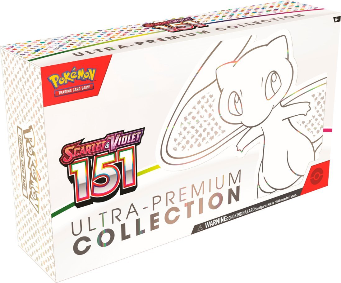 Pokémon: Scarlet and Violet 151: Ultra Premium Collection - White rectangular box with colorful Pokémon Scarlet and Violet 151 Ultra Premium Collection branding and an outlined image.