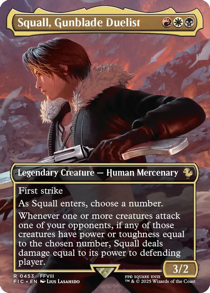 Squall, Gunblade Duelist (Borderless) · 453 · Commander: FINAL FANTASY · Foil