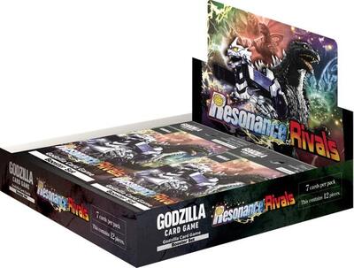Godzilla Card Game: Resonance of Rivals: Booster Box - Resonance of Rivals with colorful monster artwork and logo on the side and flap.
